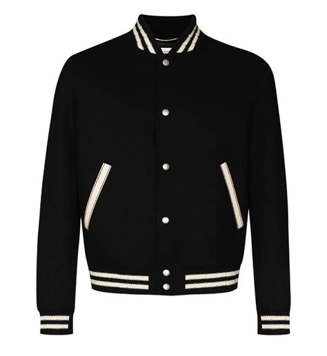 mens yves saint laurent pre owned pre owned jackets|saint laurent letterman jacket.